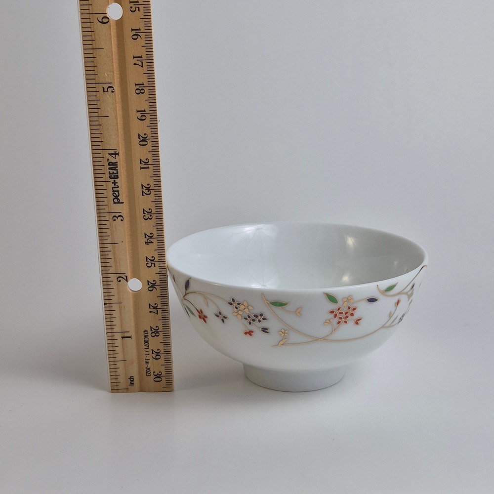 VINTAGE Chuan Kuo Fine Porcelain Floral Gold Vine Bowls Set of 2 Multi Color - Picture 2 of 8